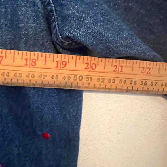 Carrie Allen Blue Jean Jacket Women Large Red Hat Society Beaded Red Hats Embroi - Picture 6 of 10